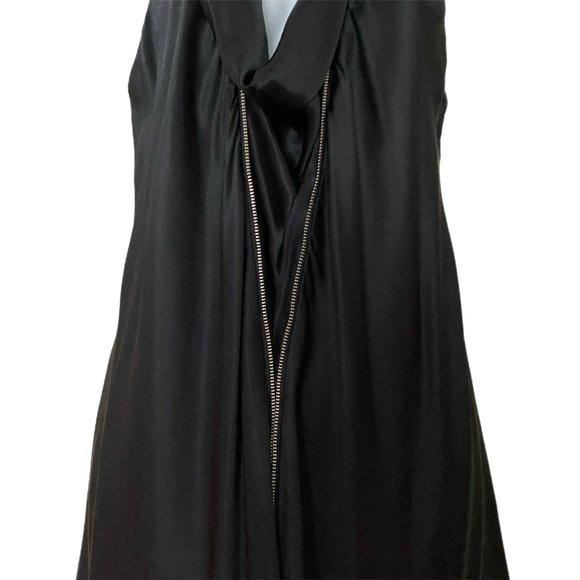 Guess Marciano 100% Silk Black/Purple Reversible Sleeveless Knee Length Dress S - Picture 6 of 11